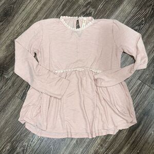 Orange Creek Light Pink Baby Doll Long Sleeve Blouse